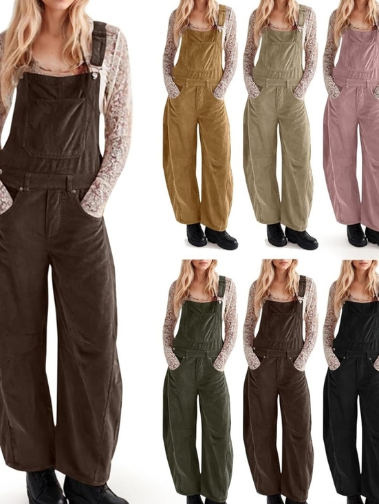 Amazon Pants - Corduroy Overalls Adjustable Straps Cute Baggy Barrel Bib Overalls